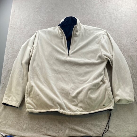 Izod Men's Reversable Jacket Large Navy 1/4 Zip Pullover Cozy Fleece Reversible - Picture 3 of 12